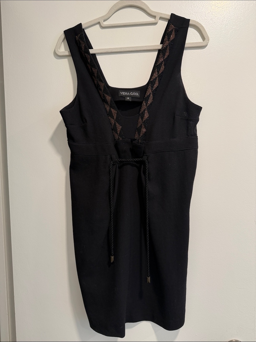 Vintage Vena Cava Black Sleeveless Beaded Sheath Dress Sz8